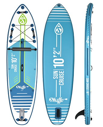 Skiffo Leash Paddle 10'8x33 x6-294l 3 Fins All Skill Levels Durable Carry Bag on Wheels Inflatable Paddle Board Lui 10'8 Pump and Carrying Handle Stand Up Paddle Board for Men 